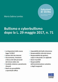 Bullismo e cyberbullismo dopo la L. 29 maggio 2017, n. 71 - Librerie.coop