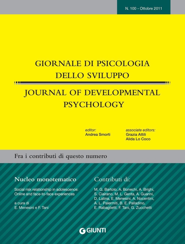 Giornale di Psicologia dello sviluppo - Journal of Developmental Psychology n. 100 - ottobre 2011 - Librerie.coop Giornale di Psicologia dello sviluppo - Journal of Developmental Psychology n. 100 - ottobre 2011 - Librerie.coop