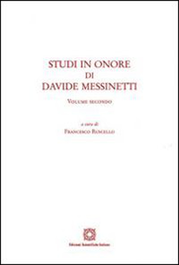 Studi in onore di Davide Messinetti - Librerie.coop Studi in onore di Davide Messinetti - Librerie.coop
