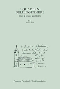 I quaderni dell'ingegnere. Testi e studi gaddiani - Vol. 1 - Librerie.coop
