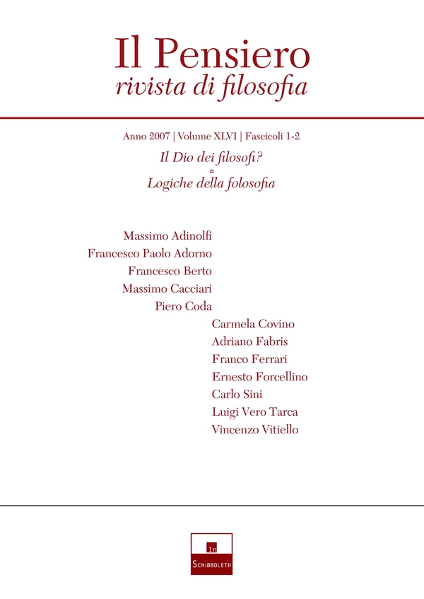 Il Dio dei filosofi?/Logiche della filosofia (2007/1-2) - Librerie.coop Il Dio dei filosofi?/Logiche della filosofia (2007/1-2) - Librerie.coop