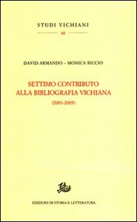 Settimo contributo alla bibliografia vichiana (2001-2005) - Librerie.coop