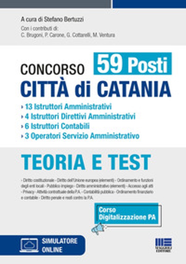 Concorso 59 posti città di Catania. 13 istruttori amministrativi, 4 istruttori direttivi amministrativi, 6 istruttori contabili, 3 operatori servizio amministrativo - Librerie.coop Concorso 59 posti città di Catania. 13 istruttori amministrativi, 4 istruttori direttivi amministrativi, 6 istruttori contabili, 3 operatori servizio amministrativo - Librerie.coop
