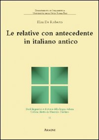 Le relative con antecedente in italiano antico - Librerie.coop
