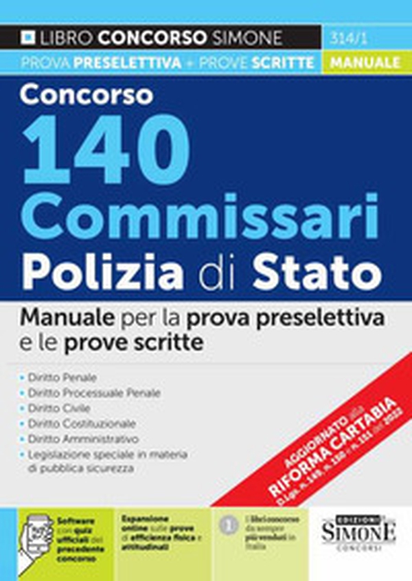 Concorso 140 commissari Polizia di Stato. Manuale per la prova preselettiva e le prove scritte - Librerie.coop Concorso 140 commissari Polizia di Stato. Manuale per la prova preselettiva e le prove scritte - Librerie.coop