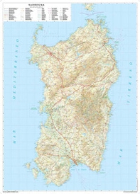 Sardegna. Scala 1:250.000 (carta murale stradale regionale in carta) - Librerie.coop
