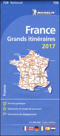 France. Route planning. Grands itinéraires 2017 1:1.000.000 - Librerie.coop