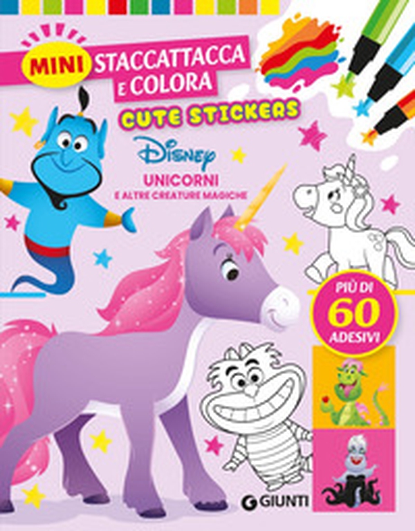 Unicorni e creature magiche. Cute stickers. Mini staccattacca e colora - Librerie.coop