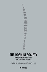 The Rosmini society. Rosminianesimo filosofico international journal - Vol. 1-2 - Librerie.coop The Rosmini society. Rosminianesimo filosofico international journal - Vol. 1-2 - Librerie.coop
