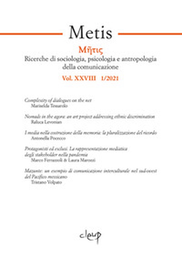 Metis. Ricerche di sociologia, psicologia e antropologia della comunicazione - Librerie.coop Metis. Ricerche di sociologia, psicologia e antropologia della comunicazione - Librerie.coop