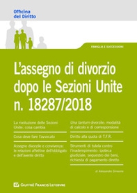 L'assegno di divorzio dopo le Sezioni Unite n.18287/2018 - Librerie.coop