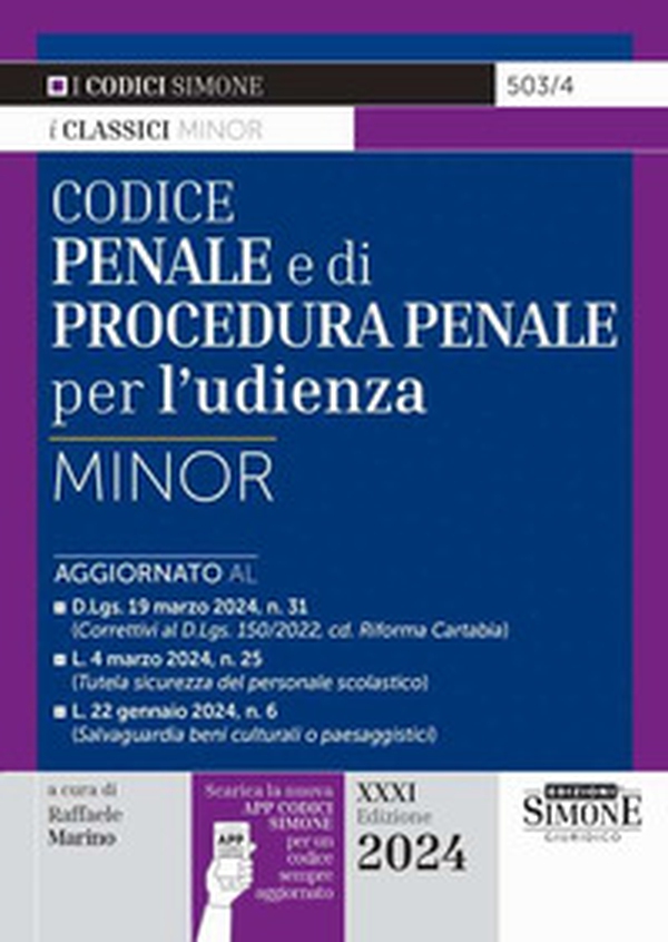 Codice penale e di procedura penale per l'udienza. Ediz. minor - Librerie.coop Codice penale e di procedura penale per l'udienza. Ediz. minor - Librerie.coop
