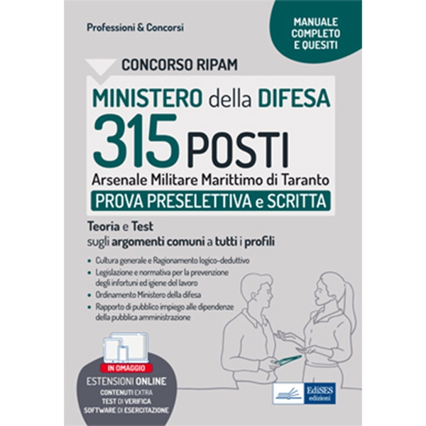 Concorso RIPAM - Ministero della Difesa - 315 posti Arsenale Militare Marittimo di Taranto - Librerie.coop Concorso RIPAM - Ministero della Difesa - 315 posti Arsenale Militare Marittimo di Taranto - Librerie.coop