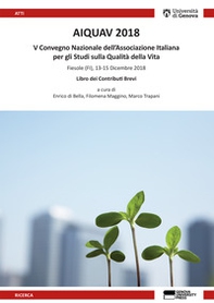 AIQUAV 2018. 5º Convegno Nazionale dell'Associazione Italiana per gli studi sulla qualità della vita - Librerie.coop