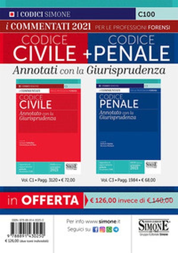Kit Codice civile+Codice penale. Annotati con la giurisprudenza - Librerie.coop Kit Codice civile+Codice penale. Annotati con la giurisprudenza - Librerie.coop