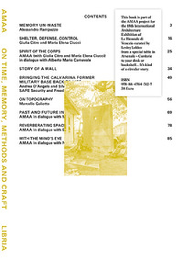 On Time, Memory, Methods and Craft. AMAA - Librerie.coop On Time, Memory, Methods and Craft. AMAA - Librerie.coop