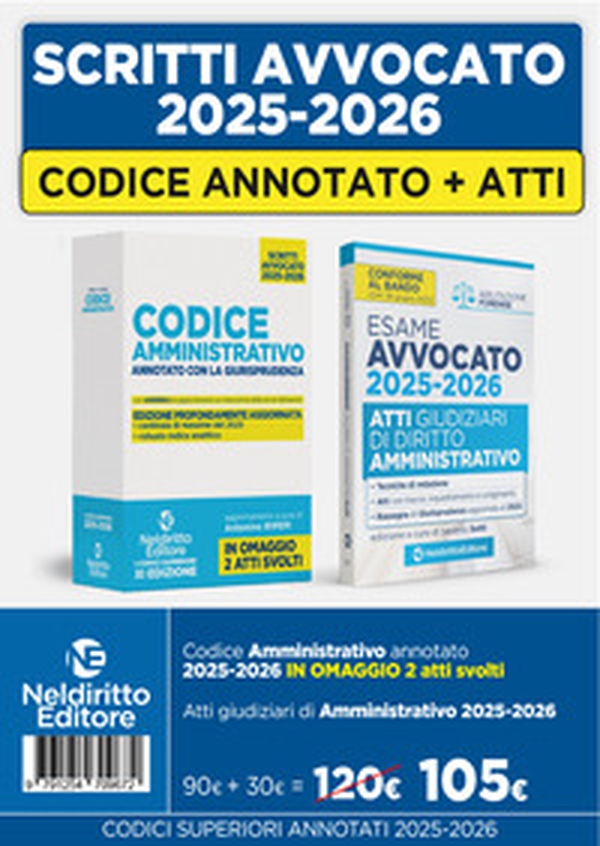 Kit codice amministrativo annotato con la giurisprudenza per l'esame di avvocato + Atti 2025-2026 - Librerie.coop Kit codice amministrativo annotato con la giurisprudenza per l'esame di avvocato + Atti 2025-2026 - Librerie.coop