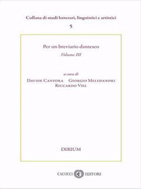 Per un breviario dantesco - Vol. 3 - Librerie.coop Per un breviario dantesco - Vol. 3 - Librerie.coop