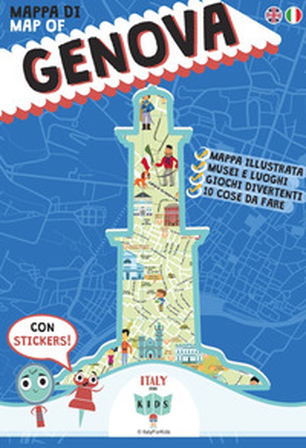 Mappa di Genova illustrata. Con adesivi. Ediz. italiana e inglese - Librerie.coop