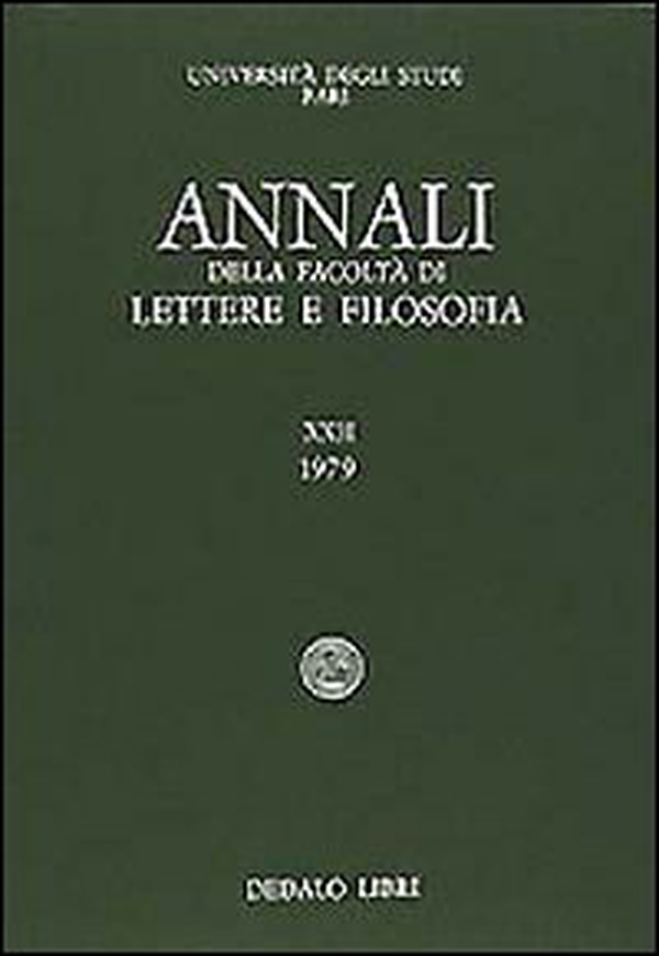 Annali della facoltà lettere e filosofia Università di Bari - Librerie.coop Annali della facoltà lettere e filosofia Università di Bari - Librerie.coop