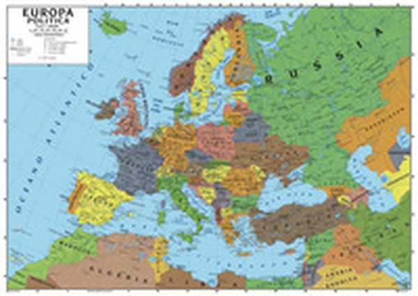 Europa 1:5.1500.000 (carta murale scolastica fisico/politica con asta) - Librerie.coop Europa 1:5.1500.000 (carta murale scolastica fisico/politica con asta) - Librerie.coop