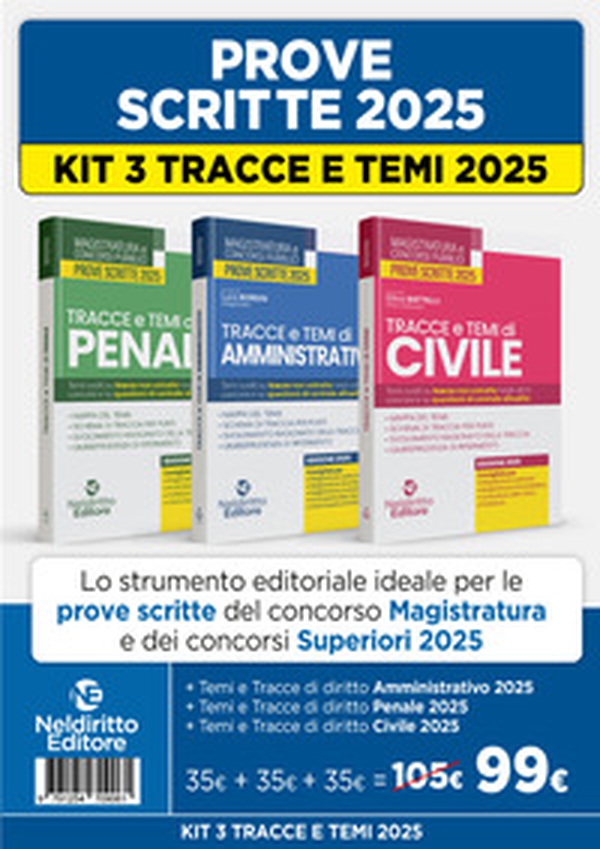 Kit 3 volumi Temi e tracce per il concorso in magistratura 2025 - Librerie.coop Kit 3 volumi Temi e tracce per il concorso in magistratura 2025 - Librerie.coop