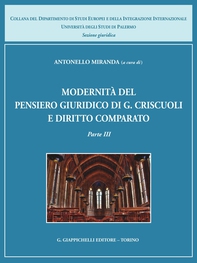 Modernità del pensiero giuridico di G. Criscuoli e diritto comparato - Librerie.coop
