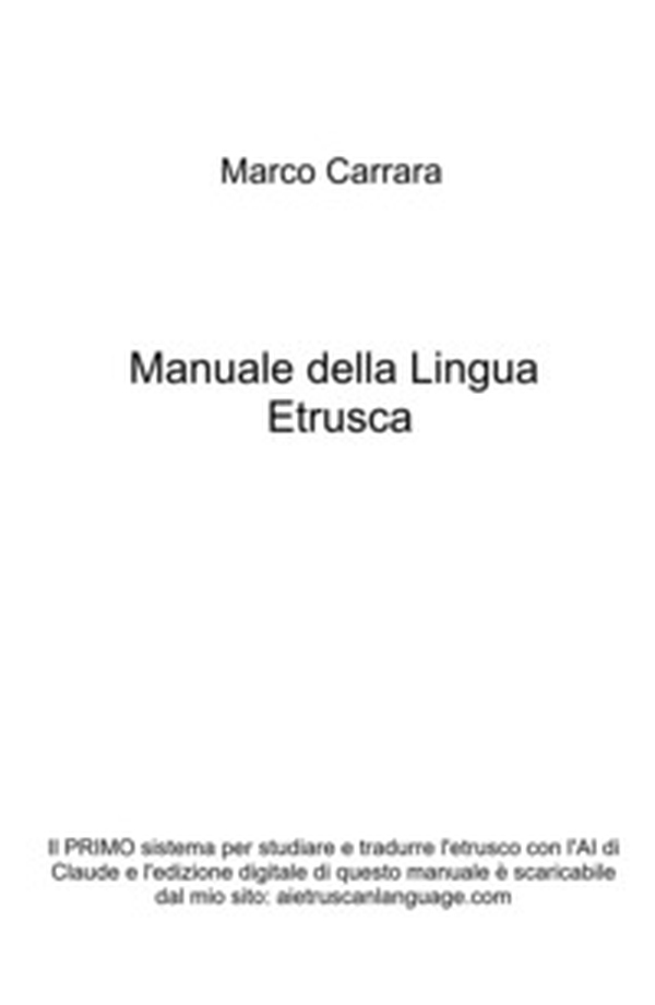 Manuale della lingua etrusca - Librerie.coop