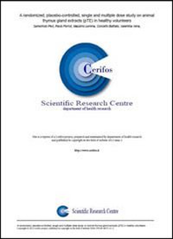 A randomized, placebo controlled, single and multiple dose study on animal thymus gland extract (pTE) in healty volunters - Librerie.coop A randomized, placebo controlled, single and multiple dose study on animal thymus gland extract (pTE) in healty volunters - Librerie.coop