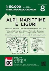 Carta n. 8 Alpi Marittime e Liguri 1:50.000. Carta dei sentieri e dei rifugi - Librerie.coop