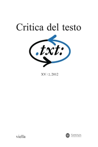 Critica del testo (2012) Vol. 15/2 - Librerie.coop Critica del testo (2012) Vol. 15/2 - Librerie.coop
