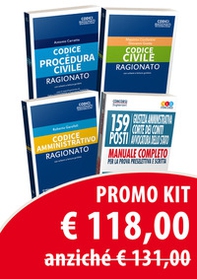 Kit 159 posti Giustizia amministrativa, Corte dei Conti, Avvocatura dello Stato. Manuale completo per la prova preselettiva e scritta-Codice civile ragionato-Codice di procedura civile ragionato-Codice amministrativo ragionato - Librerie.coop Kit 159 posti Giustizia amministrativa, Corte dei Conti, Avvocatura dello Stato. Manuale completo per la prova preselettiva e scritta-Codice civile ragionato-Codice di procedura civile ragionato-Codice amministrativo ragionato - Librerie.coop