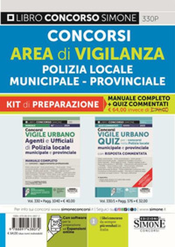 Concorsi area di vigilanza polizia locale, municipale, provinciale. Kit di preparazione. Manuale completo + Quiz commentati - Librerie.coop Concorsi area di vigilanza polizia locale, municipale, provinciale. Kit di preparazione. Manuale completo + Quiz commentati - Librerie.coop