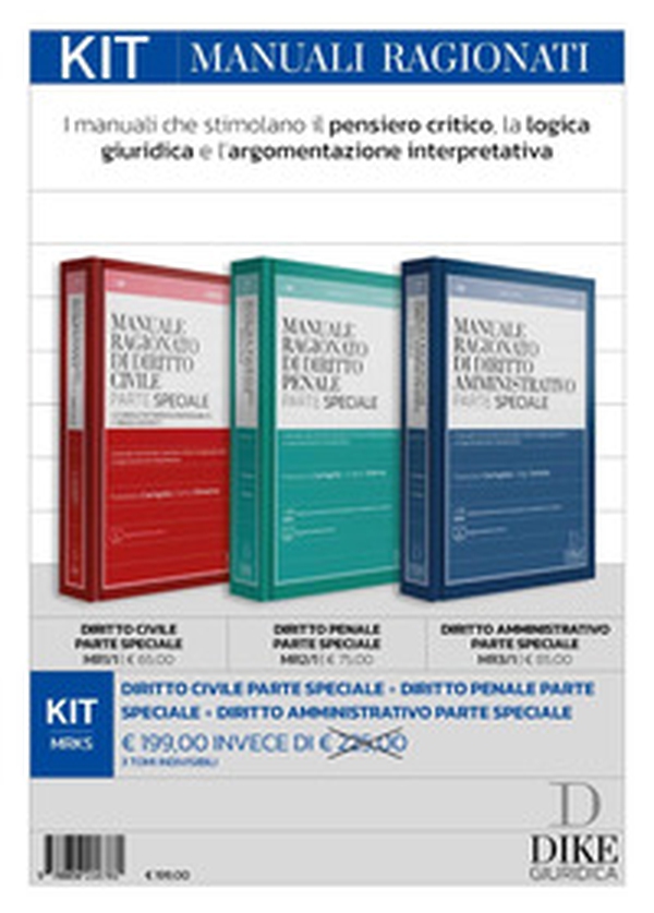 Kit manuali ragionati parti speciali: Diritto civile-Diritto penale-Diritto amministrativo 2024 - Librerie.coop Kit manuali ragionati parti speciali: Diritto civile-Diritto penale-Diritto amministrativo 2024 - Librerie.coop