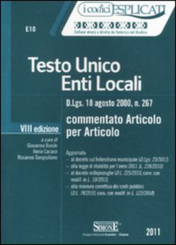 Testo Unico enti locali. Commentato articolo per articolo - Librerie.coop Testo Unico enti locali. Commentato articolo per articolo - Librerie.coop