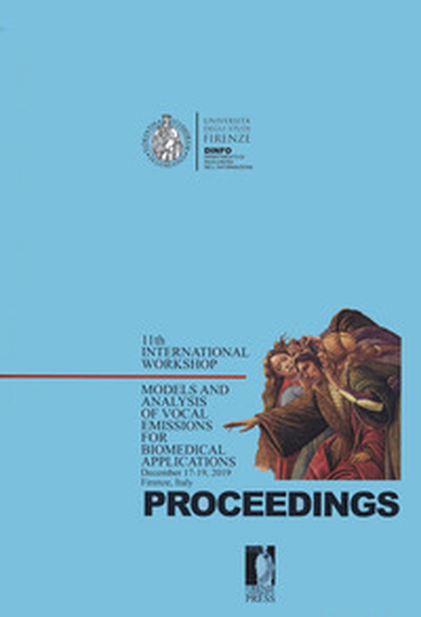 Models and analysis of vocal emissions for biomedical applications. 11th International Workshop. (Firenze, December 14-16 2021) - Librerie.coop Models and analysis of vocal emissions for biomedical applications. 11th International Workshop. (Firenze, December 14-16 2021) - Librerie.coop