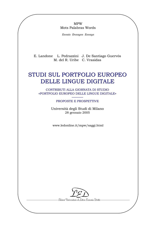 Studi sul portfolio europeo delle lingue digitale - Librerie.coop Studi sul portfolio europeo delle lingue digitale - Librerie.coop