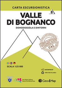 Carta escursionistica valle di Bognanco. Scala 1:25.000. Ediz. italiana, inglese e tedesca - Vol. 8 - Librerie.coop