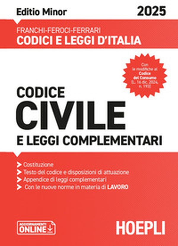 Codice civile e leggi complementari 2025. Ediz. minor - Librerie.coop Codice civile e leggi complementari 2025. Ediz. minor - Librerie.coop