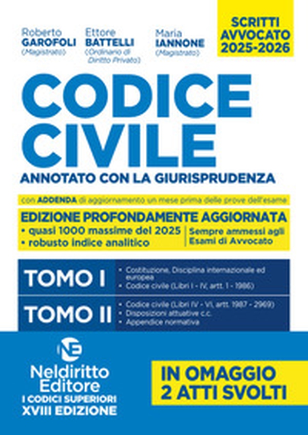 Codice Civile annotato con la giurisprudenza per l'Esame di avvocato 2025-2026 in 2 tomi - Librerie.coop Codice Civile annotato con la giurisprudenza per l'Esame di avvocato 2025-2026 in 2 tomi - Librerie.coop
