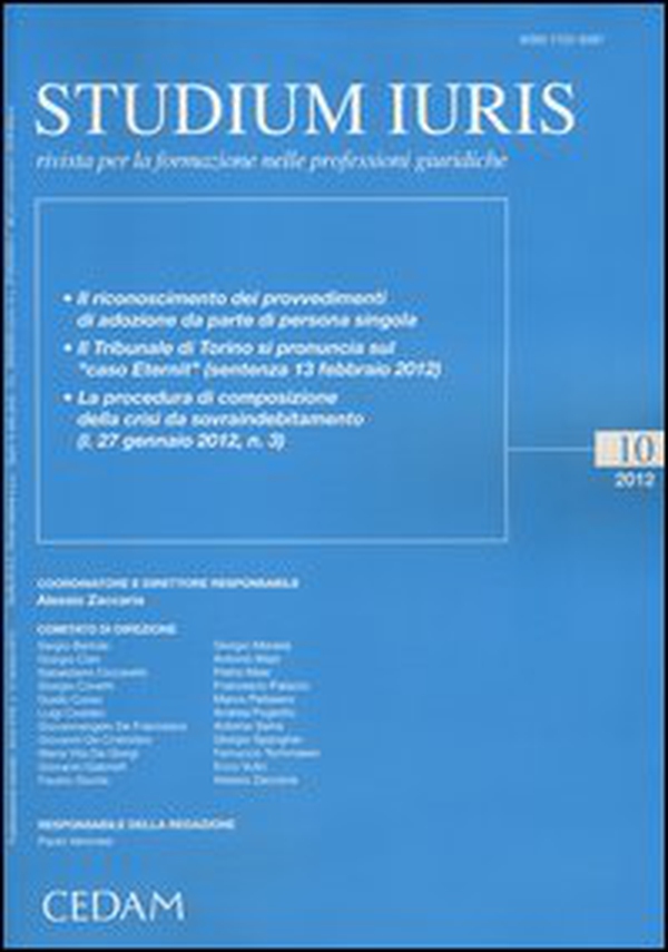 Studium iuris. Rivista per la formazione nelle professioni giuridiche (2012) - Vol. 10 - Librerie.coop Studium iuris. Rivista per la formazione nelle professioni giuridiche (2012) - Vol. 10 - Librerie.coop