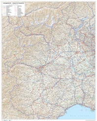 Piemonte. Valle d'Aosta. Carta stradale della regione 1:250.000 (carta murale plastificata stesa con aste cm 86 x 108 cm) - Librerie.coop