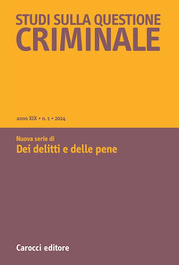 Studi sulla questione criminale - Vol. 1 - Librerie.coop Studi sulla questione criminale - Vol. 1 - Librerie.coop