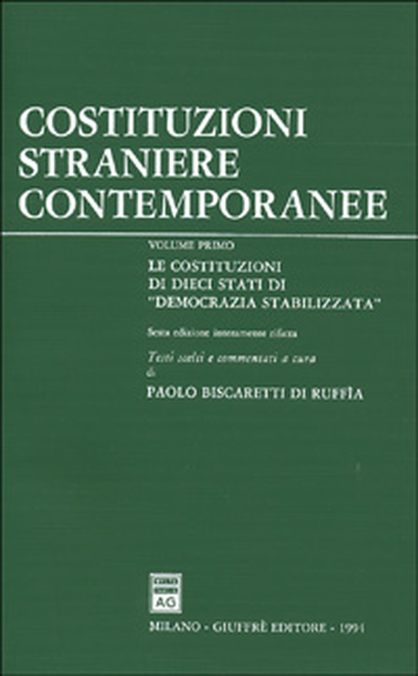 Costituzioni straniere contemporanee - Vol. 1 - Librerie.coop Costituzioni straniere contemporanee - Vol. 1 - Librerie.coop