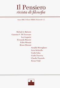 Il pensiero. Rivista di filosofia - Vol. 32\1-2 - Librerie.coop