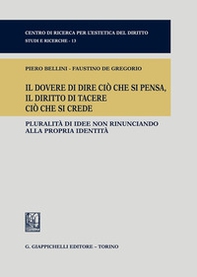 Il dovere di dire ciò che si pensa, il diritto di tacere ciò che si crede. Pluralità di idee non rinunciando alla propria identità - Librerie.coop Il dovere di dire ciò che si pensa, il diritto di tacere ciò che si crede. Pluralità di idee non rinunciando alla propria identità - Librerie.coop