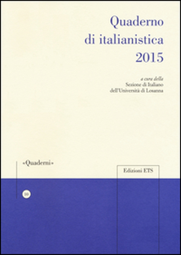 Quaderno di italianistica 2015 - Librerie.coop Quaderno di italianistica 2015 - Librerie.coop