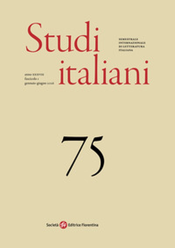 Studi italiani. Semestrale internazionale di letteratura italiana - Vol. 75 - Librerie.coop