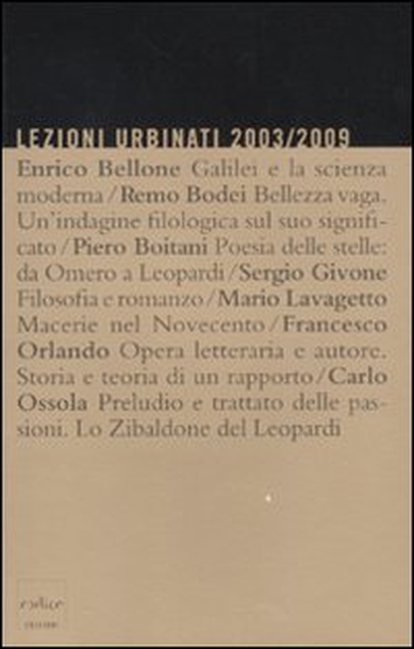 Lezioni urbinati 2003/2009 - Librerie.coop