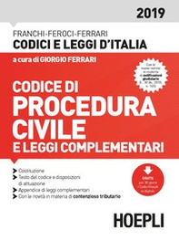Codice di procedura civile e leggi complementari 2019 - Librerie.coop Codice di procedura civile e leggi complementari 2019 - Librerie.coop